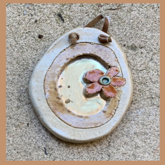 Handmade Vintage Ceramic in Oval Shape with Mirror on Inner Part (See Pics)-Mini - Picture 5 of 10